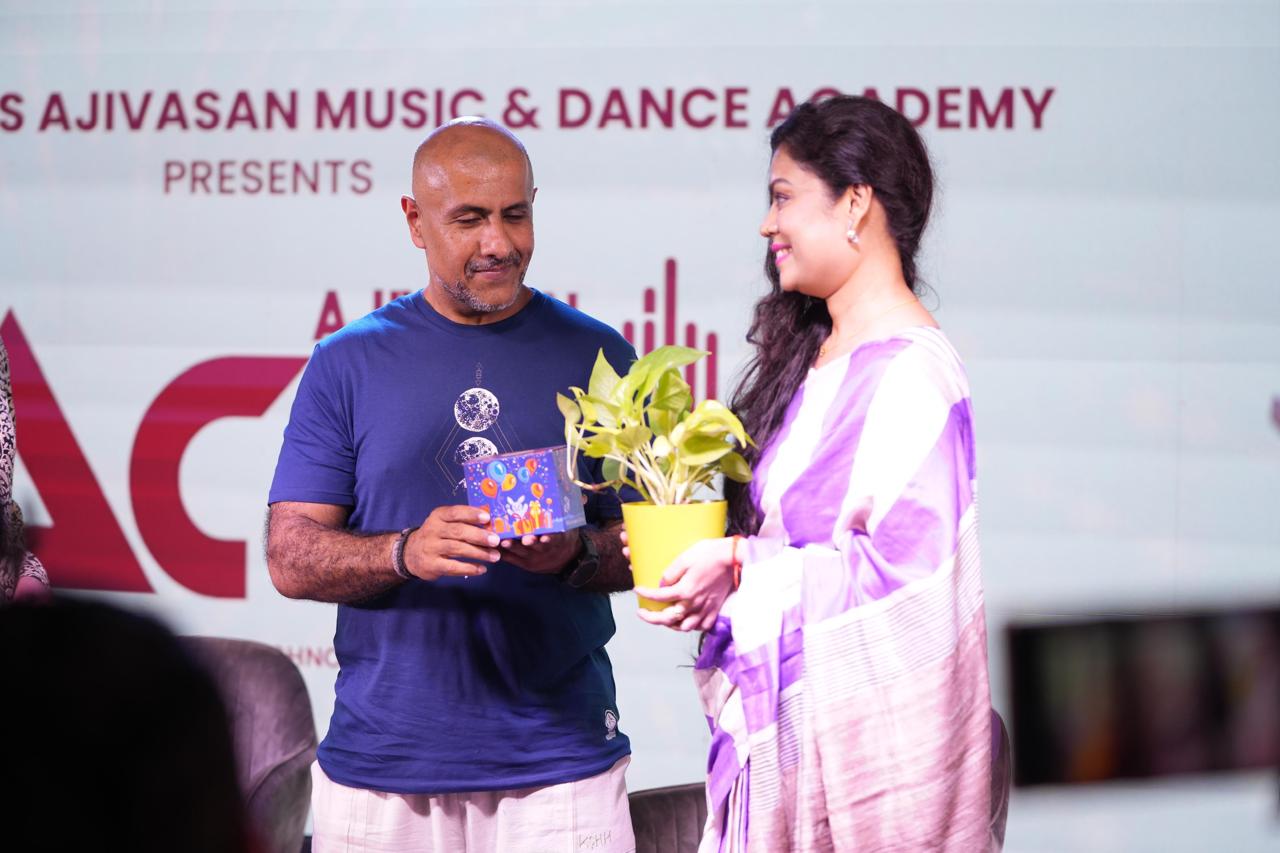 Swati at a stage presentation at Ajivasan Music and Dance Academy